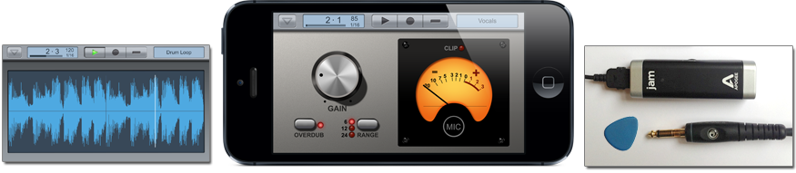 iPhone with Looptical Music Studio screenshots