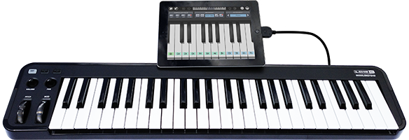 External MIDI Piano Keyboard Plugged into iPad